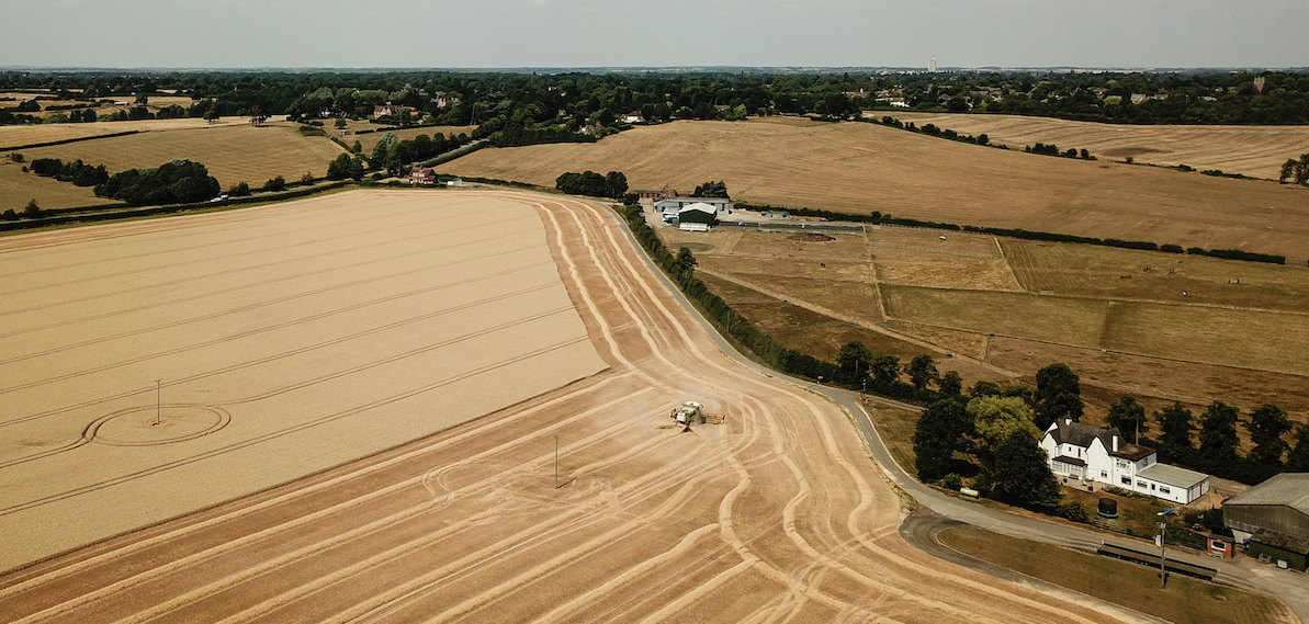 Drone view of a farm