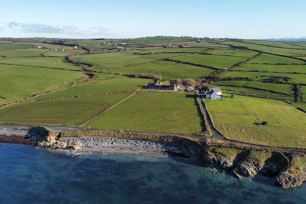 field on anglesey coastline